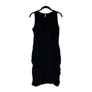 XCVI Wearables Raymond Dress Stretch Black Ruched Sleeveless Summer S